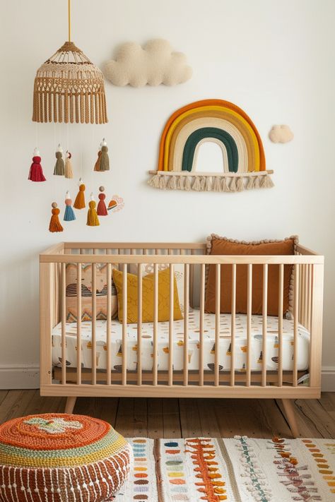 15 Tips for Creating a Boho Nursery Decor – Everyday Inspo Eclectic Baby Nursery, Colorful Nursery Decor, Boho Nursery Girl, Boho Chic Nursery, Boho Baby Nursery, Boho Baby Room, Boho Kids Room, Bohemian Nursery, Rainbow Nursery Decor