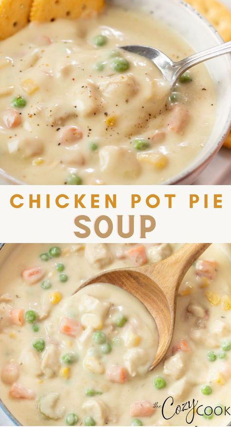 Easy Chicken Pot Pie Soup, Chicken Pot Pie Soup Recipe, Pot Pie Soup Recipe, Comfort Soups, Bowl Chicken, Chicken Pot Pie Soup, Pot Pie Soup, Easy Chicken Pot Pie, Homemade Soup Recipe