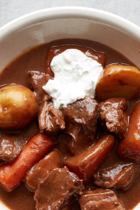 Nyt Recipes, Beef Stews, Guinness Beef Stew, Slow Cooker Corned Beef, Classic Beef Stew, Creamed Beef, Horseradish Cream, Recipes Using Cream, Slow Cooker Beef Stew