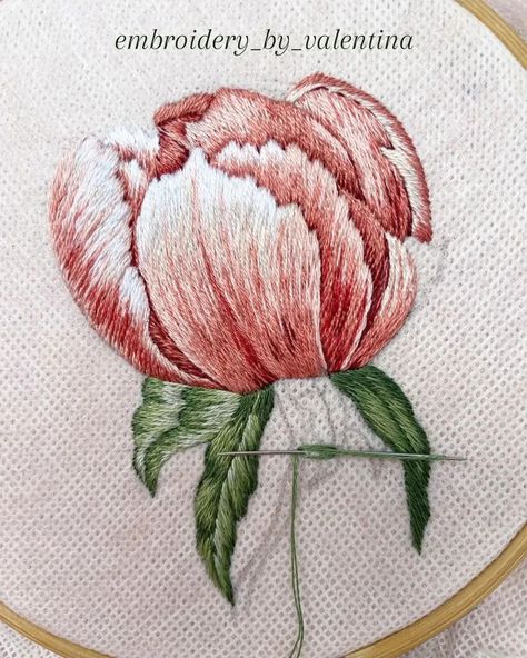 Peony Embroidery, Simple Hand Embroidery Patterns, Ribbon Embroidery Tutorial, Chinese Embroidery, Cross Stitch Landscape, Hand Embroidery Tutorial, Hand Embroidery Projects, Thread Painting, Embroidery On Clothes