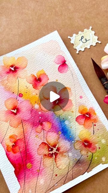 Watercolour Painting For Beginners, Paint Watercolor Flowers, Watercolor Templates, Simple Watercolor Flowers, Beginning Watercolor, Loose Watercolour, Loose Watercolor Paintings, Watercolor Painting For Beginners, Loose Watercolor Flowers