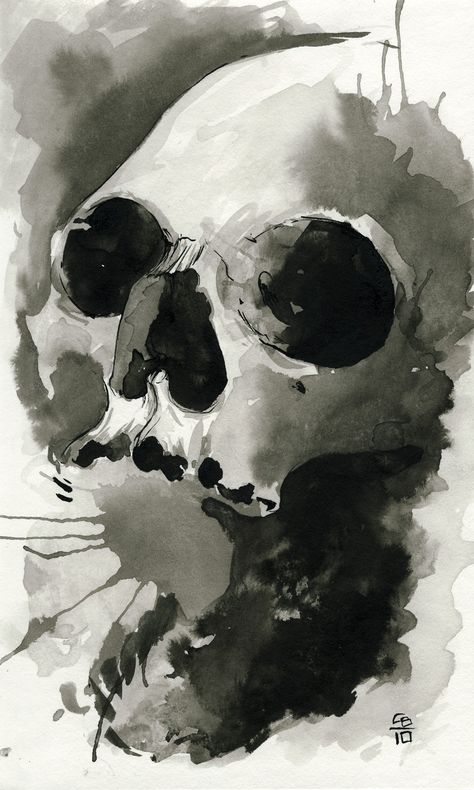 Inkwash Art, Dark Imagery, Skulls Art, Abstract Ideas, Illustration Board, Dark And Twisted, Skull Artwork, Skull Wallpaper, Gcse Art