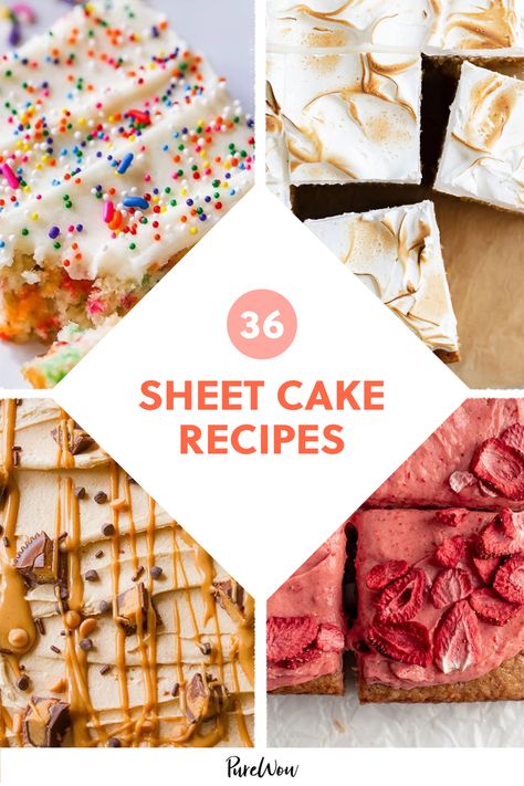 Sheet Pan Layer Cake, Christmas Sheet Cake Recipes, Sheet Cake Recipes 9x13, Half Sheet Cake Recipe, Birthday Cake Sheet, Lavender Baking, Quarter Sheet Cake, Birthday Cake Dessert, Baking Birthday Cake