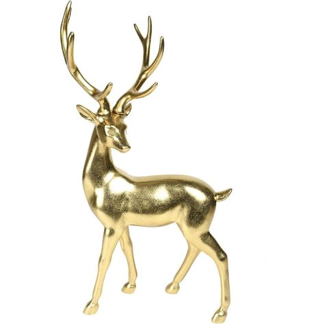 Reindeer Decor, Reindeer Statue, French Country Christmas, Decor Statue, Preppy Decor, Reindeer Figurine, Gold Reindeer, Classic Color Palette, Dining Room Study