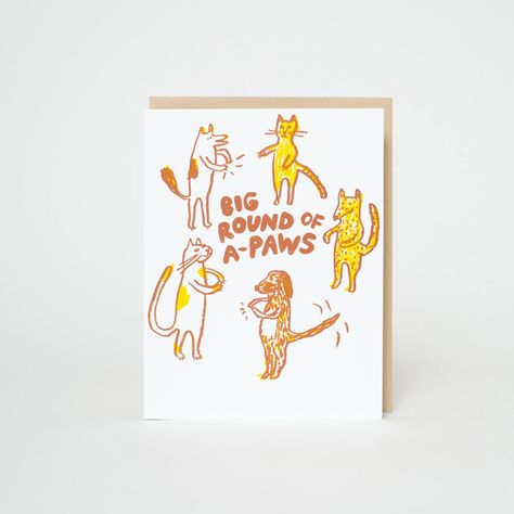 Paw Congrats Greeting Card | This Corner - Hair Salon and Design Shop in Philadelphia Sheep Cards, New Job Card, Letterpress Greeting Cards, Dog Greeting Cards, Grad Cards, Paper Plants, Congrats Card, Planner Art, Appreciation Cards