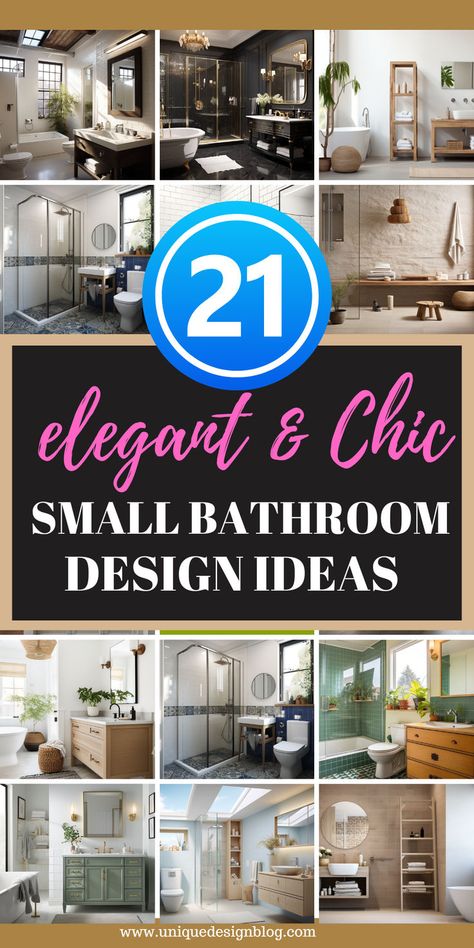 Explore 21 unique small bathroom ideas. Discover how to maximize space with innovative designs, smart storage solutions, and stylish decor. From minimalist modern to cozy vintage, each idea is tailored for compact spaces. Get inspired by creative layouts, bold colors, and efficient use of lighting to transform your small bathroom into a charming and functional retreat. Perfect for homeowners looking to renovate or refresh their tiny bathrooms. Unique Small Bathroom Ideas, Modern Small Bathroom Design Ideas, Medium Bathroom Ideas, Unique Small Bathroom, Small Powder Bathroom, Bathroom Inspiration Grey, Small Bathroom Inspiration, Small Full Bathroom, Bathroom Inspiration Colors