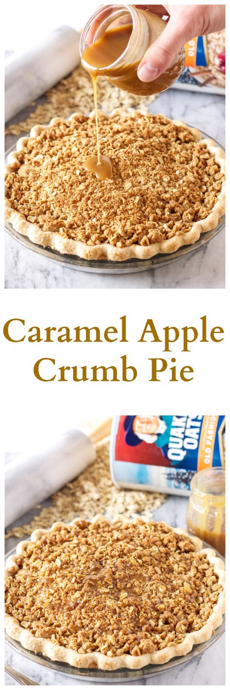 Caramel Apple Crumb Pie | www.reciperunner.com | The perfect holiday pie with the most amazing oat crumb topping! @Target #QuakerUp #MyOatsCreation #spon Apple Crumb Pie, Crumb Pie, Holiday Pie, Apple Crumb, Apple Apps, Sweet Pie, Home Tips, Crumb Topping, Delicious Pies