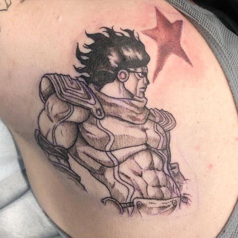 Jotaro Kujo Tattoo Ideas, Jjba Tattoo Ideas Simple, Jostar Jojo Tattoo, Jojo Birthmark Tattoo, Star Platinum Tattoo, Jjba Tattoo Ideas, Jojo Tattoo Ideas, Joestar Birthmark Tattoo, Jjba Tattoo