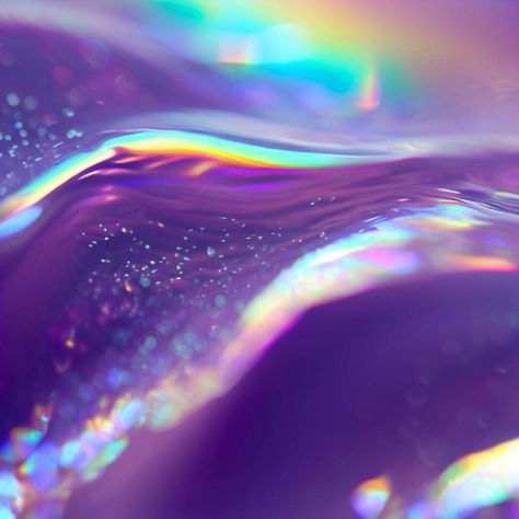 Purple, glassy looking water with iridescent, rainbow reflections Purple Slime Aesthetic, Pastel Holographic Aesthetic, Purple Rainbow Aesthetic, Iridescence Aesthetic, Opalescent Aesthetic, Irredescent Aesthetic, Iredesant Aesthetic, Iridescent Color Palette, Iridescent Aesthetic