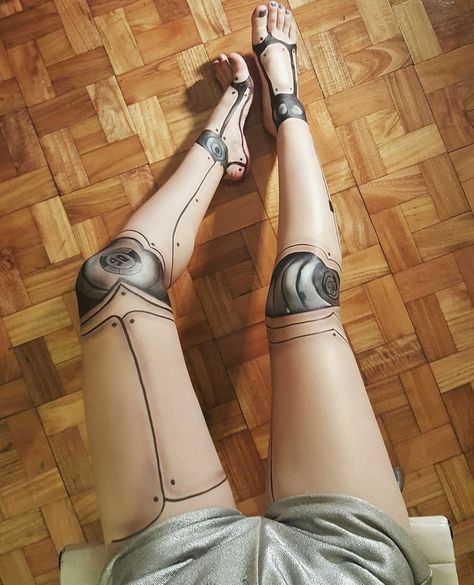 Marionette Tattoo, Robot Makeup, Cyberpunk Makeup, Tattoos Leg, Robot Tattoo, Cyberpunk Tattoo, Mandala Hand Tattoos, Biomechanical Tattoo, Full Body Tattoo