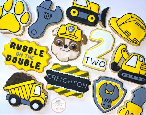 Rubble Paw Patrol, Sugar Cookies Decorated, 2nd Birthday Parties, Paw Patrol, 2nd Birthday, Sugar Cookies, Birthday Party, Birthday