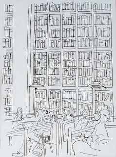 Library Drawing Reference, Library Sketch, Simple Library Drawing, Library Drawing Illustration, Library Scene Drawing, Library Drawing Easy, Library Drawing Sketches, Drawing Library Sketch, London Drawing Sketches