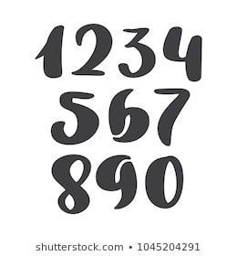 123 Number Fonts Handwritten, Aesthetic Numbers Fonts, Cute Number Fonts, Hand Lettering Numbers, Number Lettering, Calligraphy Numbers, Cute Numbers, Numbers Lettering, Lettering Number