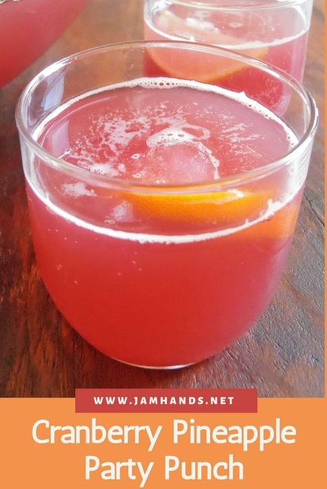 This recipe for Cranberry Pineapple Party Punch was a big hit at our party. It has just the right amounts of tartness, sweetness and fizz. Cranberry Punch Recipes Non Alcoholic, Classic Punch Recipe, Pineapple Party Punch, Cranberry Ginger Ale, Party Punch Recipe, Cranberry Lemonade, Easy Party Punch, Fruit Punch Recipe, Cranberry Punch