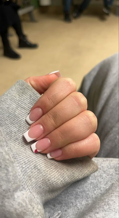 Acrylic Basic Nails, White French Top Nail Designs, Nails Kurz, Mail Inspiration, Nails Clean, French Tip Nail Designs, Simple Gel Nails, Short Square Nails, Basic Nails