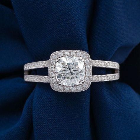 #diamondrings#crystal#celebrity#rings#rings#accessory Cushion Cut Moissanite Engagement Ring, Surprise Birthday Gifts, Cushion Cut Moissanite, Ring Art Deco, Matching Jewelry, Expensive Jewelry, Set Ring, Split Shank, Wedding Collection