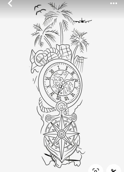 Compass Palm Tree Tattoo Design, Seaman Tattoo Design, Manga Tattoo Hombre Ideas, Wrist Tattoo Men, Tattoo Ideas Japanese, Tattoo Designs Leg, Medical Tattoos, Hand Tattoos Ideas, Tattoo Ideas For Females