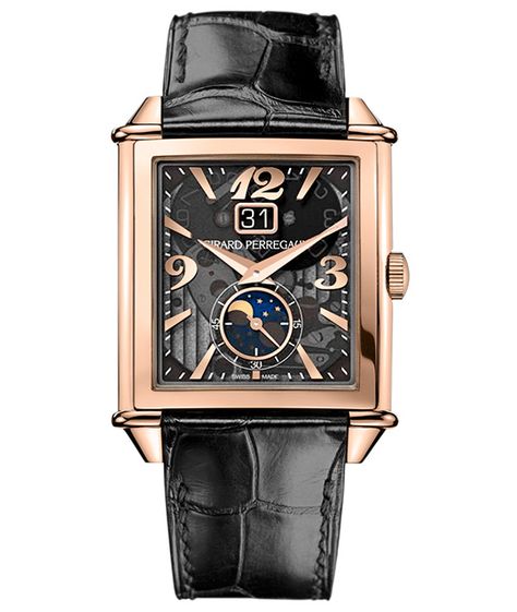 GIRARD-PERREGAUX Vintage 1945 Date and Moon Phases Men&#39;s Watch. Visit our stores or shop online at www.cellinijewelers.com today. Luxury Ideas, Gentleman Watch, Girard Perregaux, Latest Watches, Rose Gold Case, Fine Watches, Mens Luxury, Rose Gold Watch, Patek Philippe