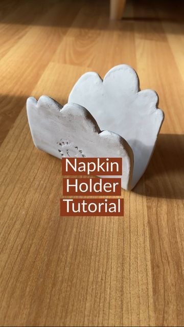 Air Dry Clay Napkin Holder, Clay Napkin Holder, Napkin Holder, Air Dry Clay, Clay Crafts, Handmade Ceramics, Napkins, Vase