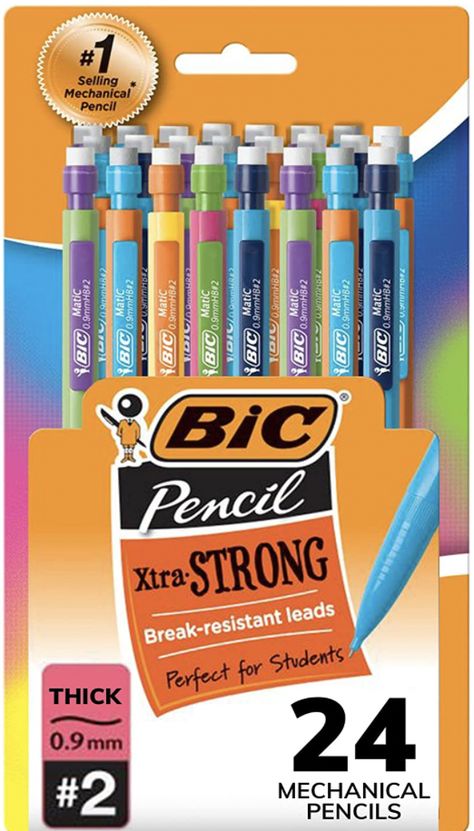 Pencils For School, Bic Mechanical Pencils, Bic Pencils, Best Mechanical Pencil, College Essentials, Paper Mate, Mechanical Pencil, Erasers, Mechanical Pencils