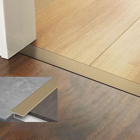 Metal Transition Strip, Tile Laminate Transition, Laminate Flooring Transition, Blending Two Different Floor Tiles, Two Tone Wood Floor Transition, Metal Floor Transition, Floor Trim Transition, Brass Transition Strip, Entryway Floor Transition