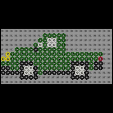 Fuse bead pickup truck Perler Beads Car, Truck Perler Bead Patterns, Truck Perler Beads, Bus Perler Beads, 3d Car Perler Bead Patterns, Monster Truck Perler Beads, Christmas Perler Beads, White Truck, Small Trucks