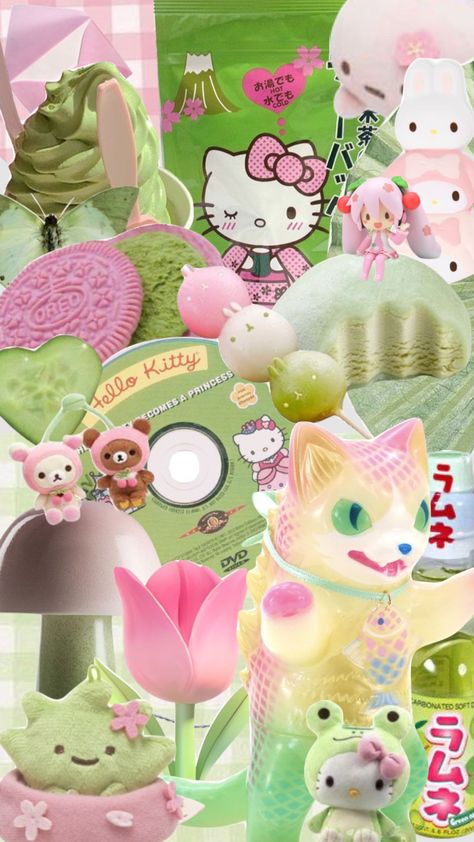 Created by lilyswanberg on Shuffles Pink Green Background, Green Wallpaper Y2k, Aesthetic Green Wallpaper, Green And Pink Wallpaper, Pink And Green Wallpaper, Cute Iphone Wallpaper Tumblr, Future Wallpaper, Sanrio Wallpaper, Hello Kitty Iphone Wallpaper