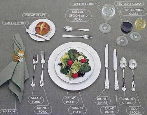 Table Etiquette - The proper way one should lay out one's cutlery ... Dinning Etiquette, Table Manner, Table Setting Etiquette, Table Etiquette, Formal Table Setting, Dining Etiquette, Table Manners, Etiquette And Manners, Dinner Table Setting