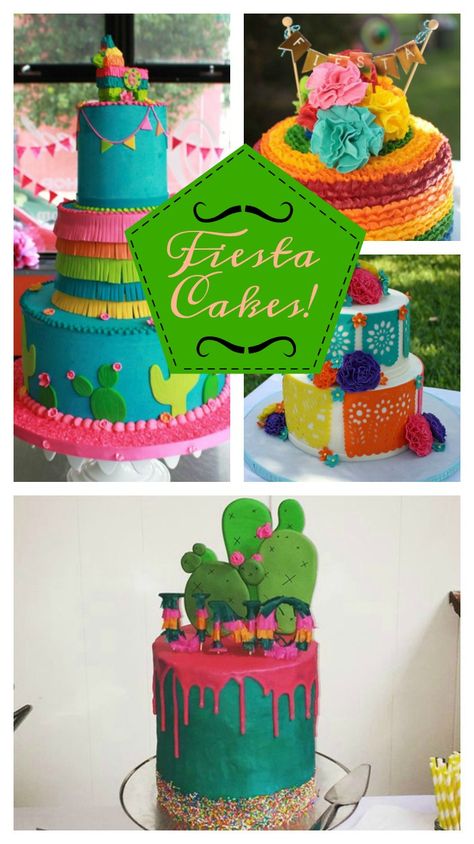 Mexican Theme Graduation Cake, Taco Twosday Birthday Cake, Fiesta Cake Ideas, Fiesta Theme Cake, Fiesta Birthday Cake, Fiesta Cakes, Mexican Themed Cakes, Mexican Fiesta Cake, Frida Party