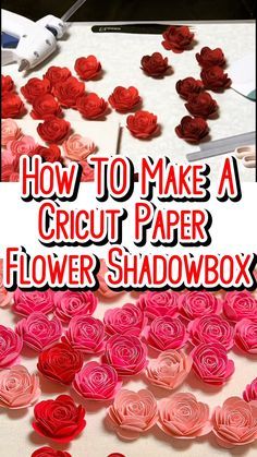 Cricut Paper Flowers, Rolled Paper Flowers, Flower Shadow, Diy Shadow Box, Making Flowers, Flower Shadow Box, Projets Cricut, Cricut Projects Beginner, Paper Flower Template