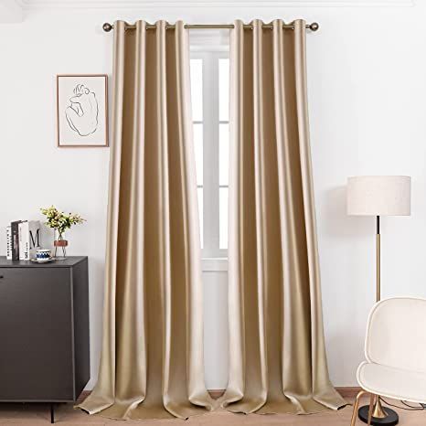 Luxury Room Decor, Teal Curtains, Gold Drapes, Faux Silk Curtains, Beige Champagne, Gold Curtains, Silk Curtains, Insulated Curtains, Blue Curtains