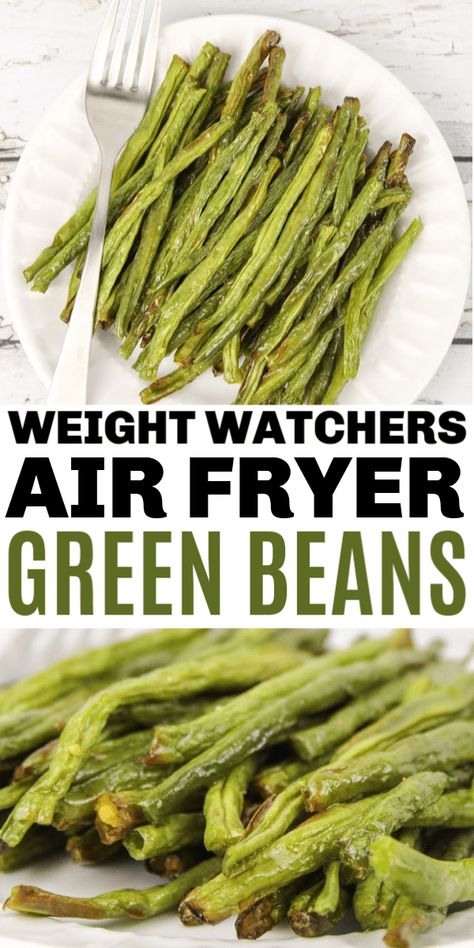 This easy air fryer green beans recipe is a great healthy side dish. This is a zero-point Weight Watchers recipe for all myWW plans. #airfryer #ww #weightwatchers #greenbeans Easy Air Fryer Green Beans, Weight Watchers Air Fryer, Air Fryer Recipes Chips, Air Fryer Green Beans, Air Fryer Recipes Vegetables, Air Fryer Recipes Low Carb, Weight Watchers Recipe, Air Fryer Recipes Breakfast, Air Fryer Recipes Appetizers