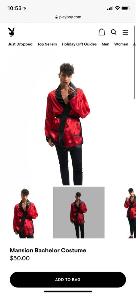 Hugh Hefner Costume Men, Hugh Hefner Robe, Hugh Hefner Costume, Mens Holiday Gift Guide, Hugh Hefner, College Halloween, Halloween Costumes College, Drop Top, Mens Costumes