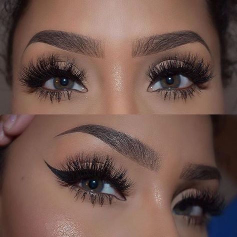 Were totally obsessed with @glamstardustcaris absolutely perfect deliciously thick winged liner!!!  Shes wearing @lashylicious lashes in style Sultrylicious.  Shop our mink lashes collection at the link in our bio.  Free worldwide shipping on all orders over $27.98.  Tag us @lashylicious and use #lashylicious for a chance to get featured.  #farahpromakeup #minklashes #wingedliner #wingedeyeliner #falselashes @farahpromakeup Eyeliner With Lash Extensions, Liner Eyeshadow, Eyeliner Wing, Prettiest Eyes, Makeup Wings, Winged Liner Makeup, Wing Eyeliner, Easy Winged Eyeliner, Eyeshadow For Green Eyes