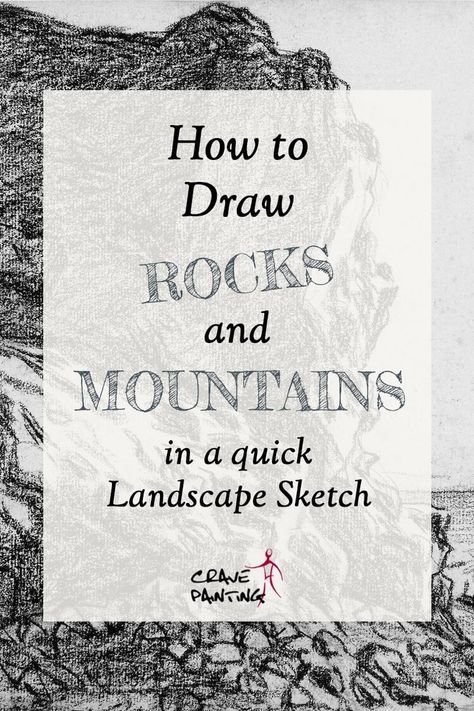 Draw Rocks, Rocks And Mountains, Landscape Drawing Tutorial, Beginner Drawing Lessons, Mountain Sketch, Drawing Rocks, Landscape Pencil Drawings, Learn To Sketch, Pencil Drawings For Beginners