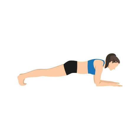 Forearm Plank, Plank Exercise, Workout Women, Flat Vector Illustration, Plank Workout, Flat Vector, Yoga Sequences, Bts Taehyung, Gymnastics