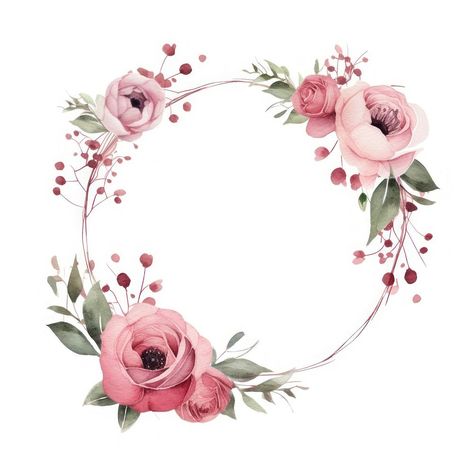 Flowers rose circle border plant white background inflorescence. | free image by rawpixel.com / Aum Floral Circle Border, Plant White Background, Circle Border, Circle Borders, Heart Border, About Heart, Stickers Png, Leaf Border, Rose Vines