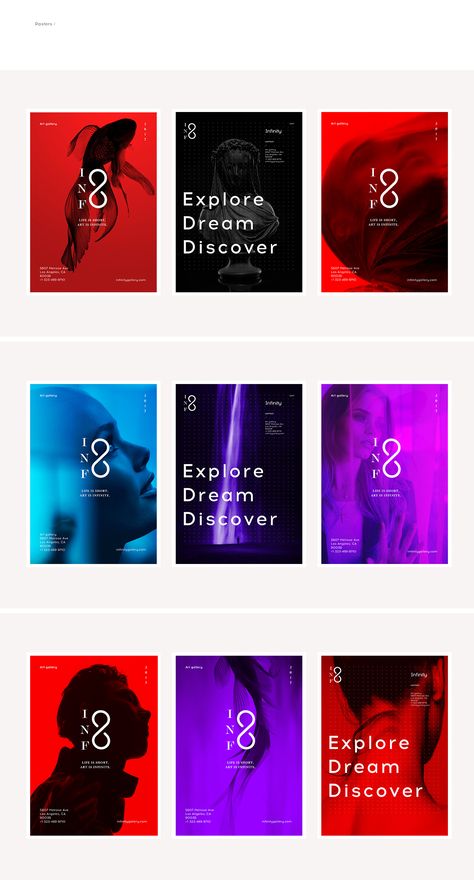 Infinity posters on Behance Infinity Graphic Design, Infinity Graphic, Graphic Design Flyer, Infinity Design, Web Graphic Design, Brand Guidelines, Famous Artists, Cover Pages, The Gallery