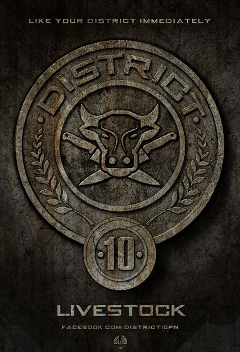 District 10 - Livestock Hunger Games Poster, Districts Of Panem, Hunger Games Districts, Hunger Games 2012, Hunger Games Movies, 2012 Movie, Hunger Games 3, Hunger Games Series, Hunger Games Catching Fire