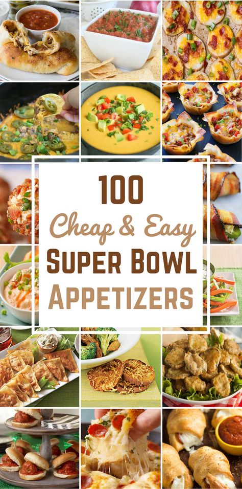 When you’re throwing a Super Bowl party, these cheap and easy recipes are guaranteed to please your guests. Most of these recipes are under 5 ingredients and the one that require more ingredients are basic ingredients that you … Easy Super Bowl Appetizers, Party Appetizers Easy Cheap, Party Food Easy Cheap, Super Bowl Appetizers, Cheap Appetizers, Superbowl Food Appetizers, Soup Shooters, Easy Super Bowl, Healthy Superbowl Snacks