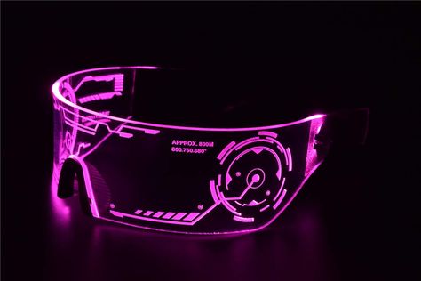 Led Visor Glasses, Pink Futuristic, Cyberpunk Glasses, Visor Glasses, Cyberpunk Aesthetic, Arte Cyberpunk, Cyberpunk Fashion, Neon Aesthetic, Mad Hatter Tea