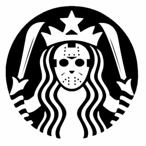 Black and white Halloween Starbucks logo Silhouette Cameo 4, Starbucks Svg, Starbucks Halloween, Custom Starbucks Cup, Projets Cricut, Cricut Halloween, Halloween Cups, Pumpkin Stencil, Starbucks Logo