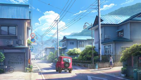 Japanese Neighborhood, Background Anime, Casa Anime, Anime Places, Anime City, Scenery Background, City Background, Wallpaper Online, Environment Concept Art