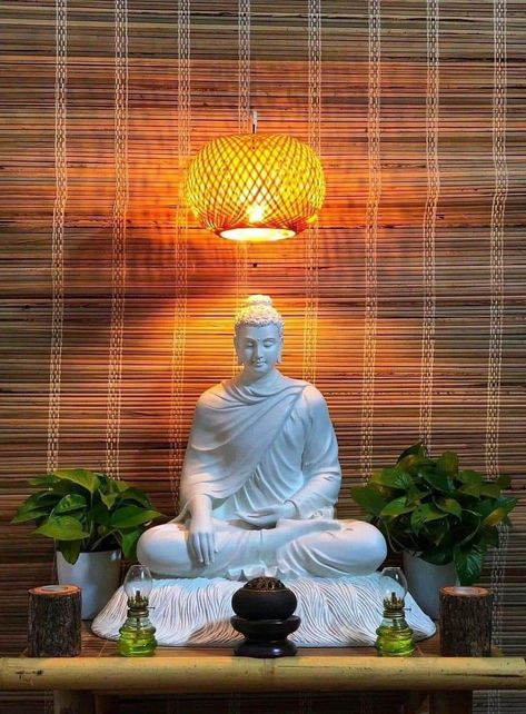 Buddha Murti In Home, Buddha Statue Home Entrance, Statue Ideas, Buddha Statue Decor, Buddha Statue Garden, Buddha Statue Home, Buddhist Decor, Buddha Home Decor, Beautiful Buddha