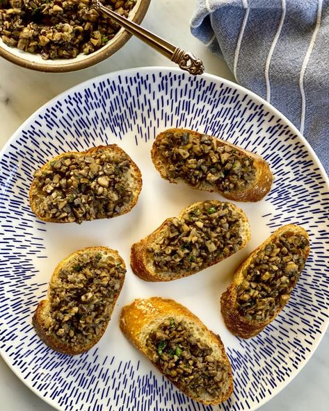 Mushroom Duxelles Recipe (Classic French) | Kitchn Mushroom Stems Recipes, Mushrooms Dishes, Mushroom Duxelle, French Mushroom, Omelette Fillings, Vegetarian Wellington, Mushroom Toast, Mushroom Dish, Canned Mushrooms