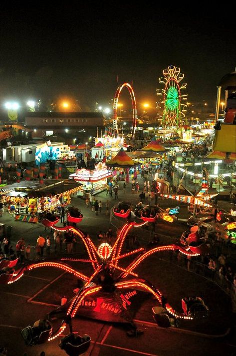 Amusement Park Aesthetic Night, Fair At Night, Fair Rides, Ferris Wheels, Theme Parks Rides, Summer Fair, Amusement Park Rides, Carnival Rides, Parc D'attraction