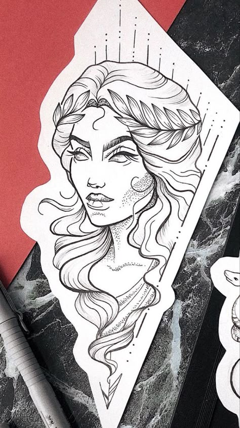 Zodiac Woman Tattoo, Woman Tattoo Drawing, Powerful Women Tattoos Design, Aphrodite Tattoos, Aphrodite Goddess Tattoo, Goddess Tattoo Design, Aphrodite Tattoo, Athena Tattoo, Greek Mythology Tattoos