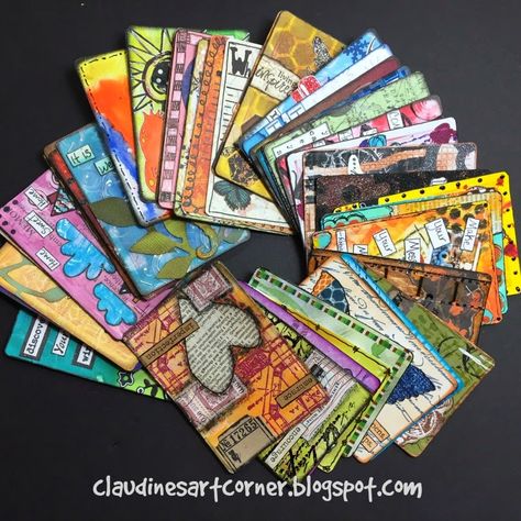 Claudine's Art Corner: The Altered Playing Card Challenge Week 27 Playing Card Crafts, Trading Card Ideas, Playing Cards Art, Art Trading Cards, Cards Art, Art Journal Techniques, Atc Cards, Art Corner, Challenge Week