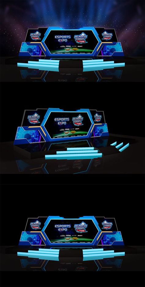 Main stage esports design Esports Stage Design, Main Stage Design, Booth Display Design, Expo Ideas, Stage Ideas, Wall Designs, Booth Display, Stage Decorations, Event Ideas