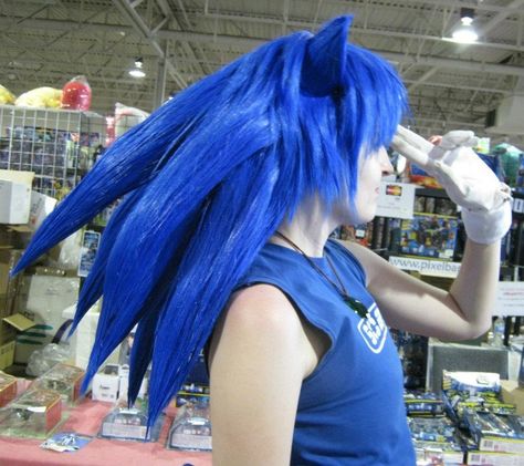 Sonic wig by TheWestWind on DeviantArt Sonic Hair, Sonic Costume, Nice Meeting You, Horror Music, Sonic And Shadow, Shadow The Hedgehog, Crazy Hair, Cosplay Wigs, Brown Hair Colors